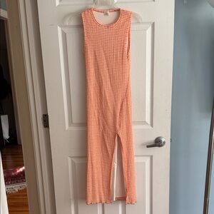 Wilfred Checkered Peach Dress